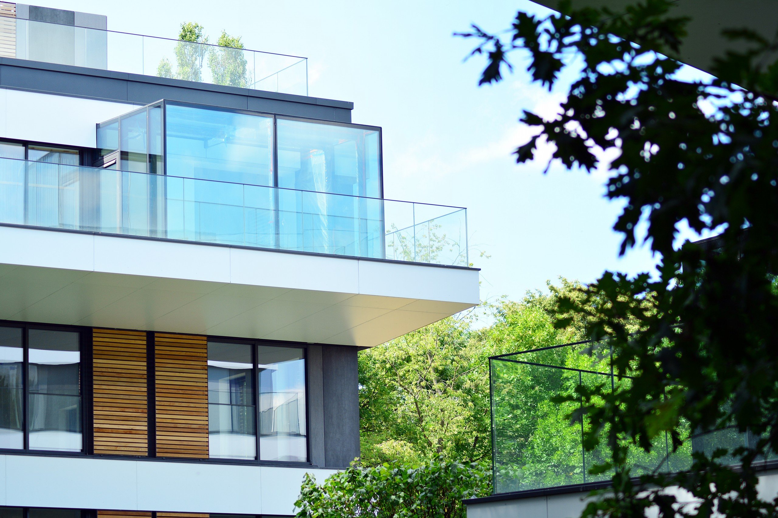 european modern residential architecture. fragment of a modern a